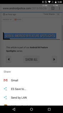 Fotografía - [Android M Feature Spotlight] Le menu Action Nouvelle est simplifié, montre beaucoup d'autres applications At Once lieu d'une option par ligne